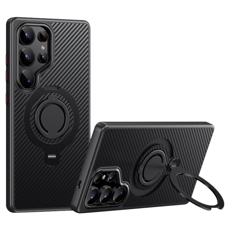 Carbon Fiber MagSafe Phone Case with 360 Degree Rotating Holder