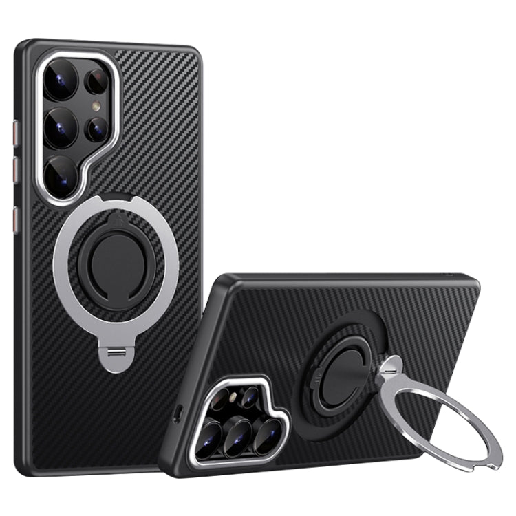 Carbon Fiber MagSafe Phone Case with 360 Degree Rotating Holder