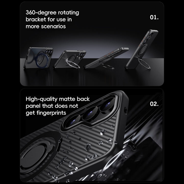Carbon Fiber MagSafe Phone Case with 360 Degree Rotating Holder