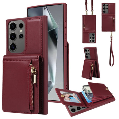 Crossbody Lanyard Zipper Wallet Leather Phone Case