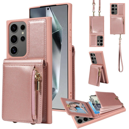 Crossbody Lanyard Zipper Wallet Leather Phone Case