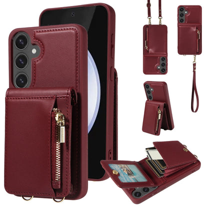 Crossbody Lanyard Zipper Wallet Leather Phone Case