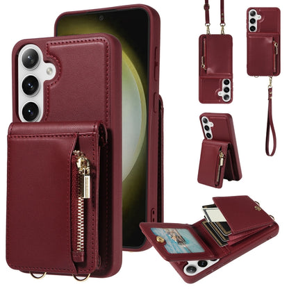 Crossbody Lanyard Zipper Wallet Leather Phone Case
