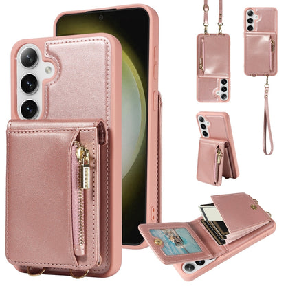 Crossbody Lanyard Zipper Wallet Leather Phone Case