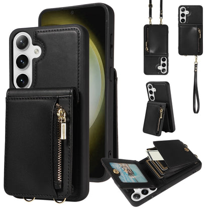 Crossbody Lanyard Zipper Wallet Leather Phone Case
