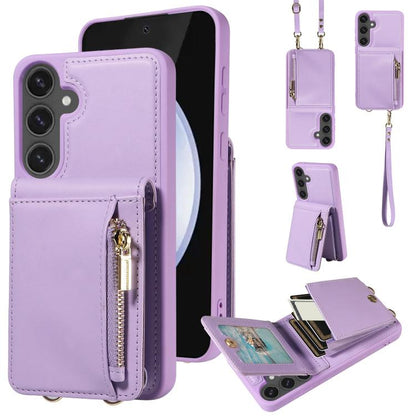 Crossbody Lanyard Zipper Wallet Leather Phone Case