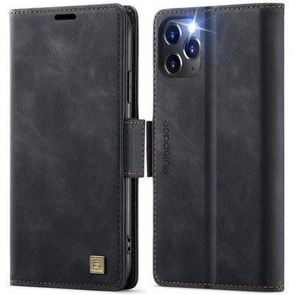 AutSpace A11 Side Buckle MagSafe Magnetic RFID Phone Leather Case