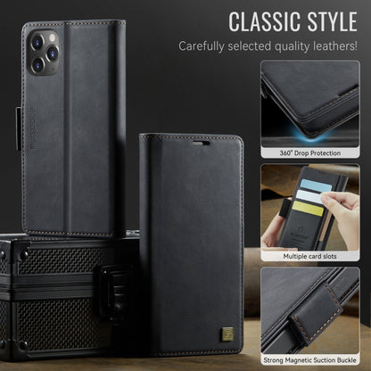 AutSpace A11 Side Buckle MagSafe Magnetic RFID Phone Leather Case