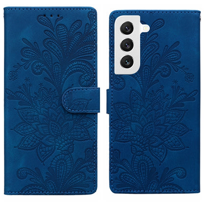 Lace Floral Embossed Magnetic Buckle PU Phone Case With Wrist Strap