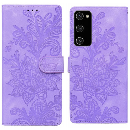 Lace Floral Embossed Magnetic Buckle PU Phone Case With Wrist Strap