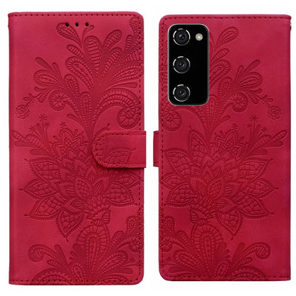 Lace Floral Embossed Magnetic Buckle PU Phone Case With Wrist Strap