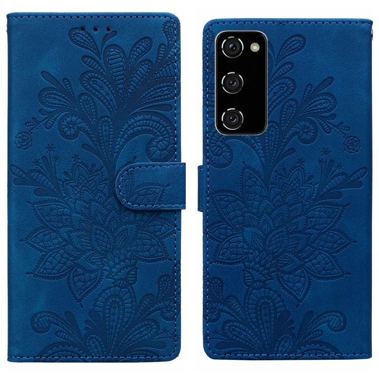 Lace Floral Embossed Magnetic Buckle PU Phone Case With Wrist Strap