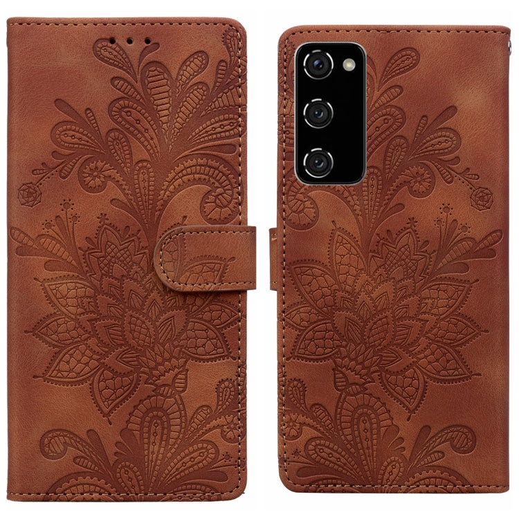 Lace Floral Embossed Magnetic Buckle PU Phone Case With Wrist Strap