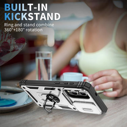 Sliding Camshield TPU Hybrid PC Phone Case with Holder