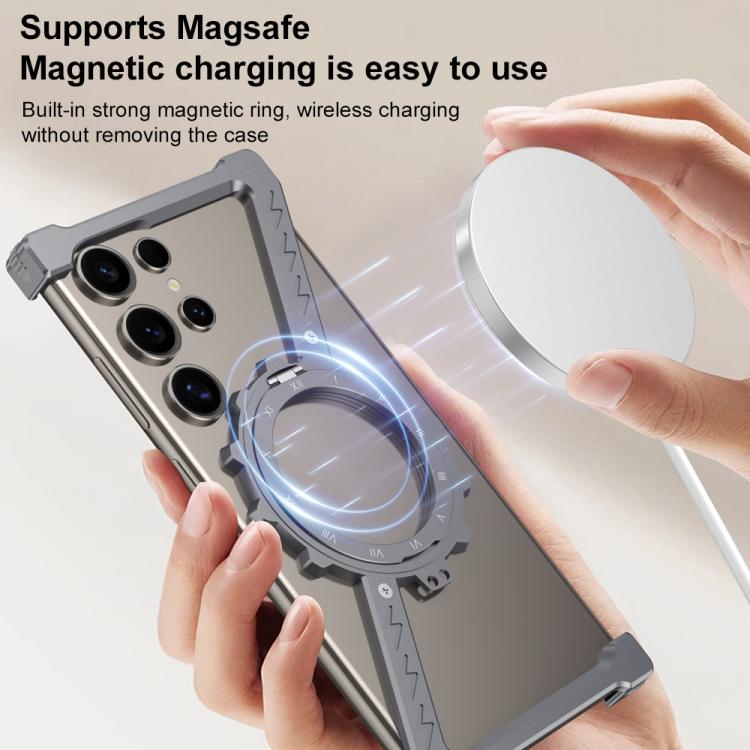 Z-shaped Frameless Metal 360 Holder MagSafe Phone Case