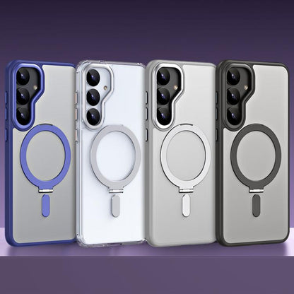 MagSafe Airbag Shockproof Frosted Phone Case with Fold Holder