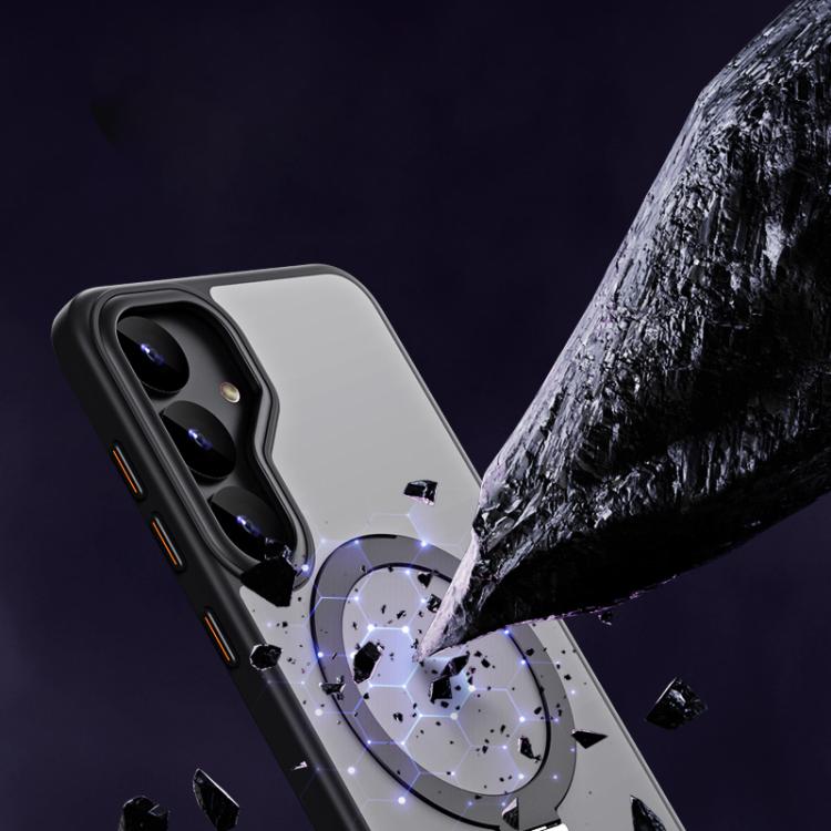 MagSafe Airbag Shockproof Frosted Phone Case with Fold Holder