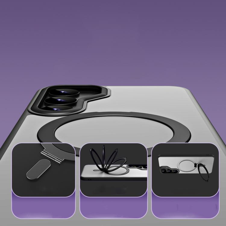 MagSafe Airbag Shockproof Frosted Phone Case with Fold Holder