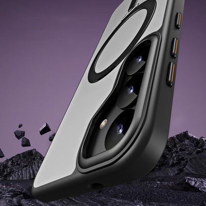 MagSafe Airbag Shockproof Frosted Phone Case with Fold Holder