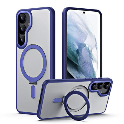 MagSafe Airbag Shockproof Frosted Phone Case with Fold Holder