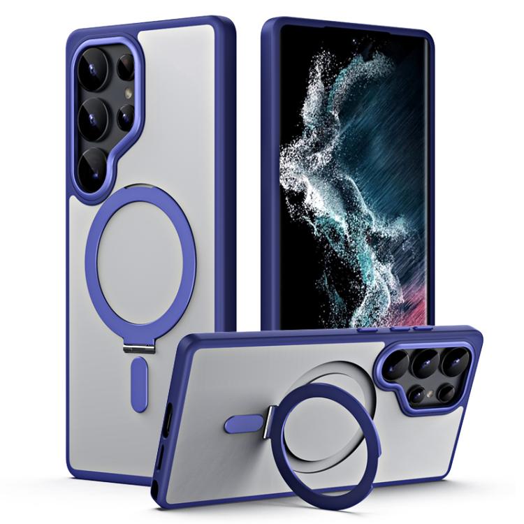 MagSafe Airbag Shockproof Frosted Phone Case with Fold Holder