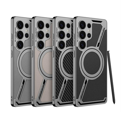 GKK Electroplating Leather Z-Shape MagSafe Phone Case, Not Included Pen