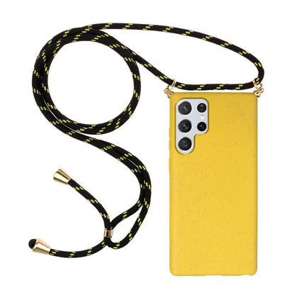 Wheat Straw Material Hybrid TPU Phone Case with Lanyard