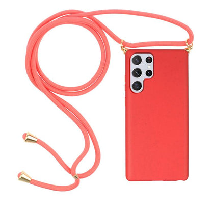 Wheat Straw Material Hybrid TPU Phone Case with Lanyard
