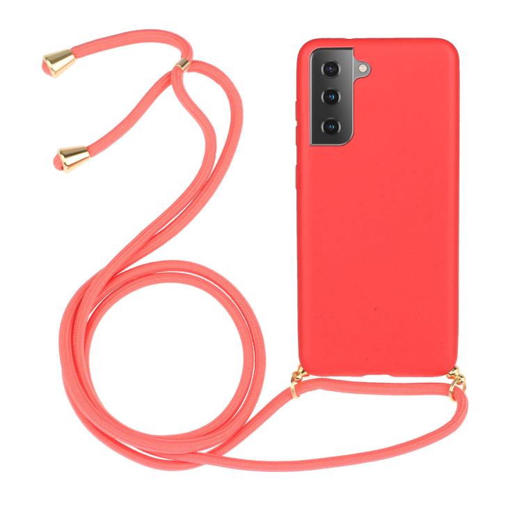 Wheat Straw Material Hybrid TPU Phone Case with Lanyard