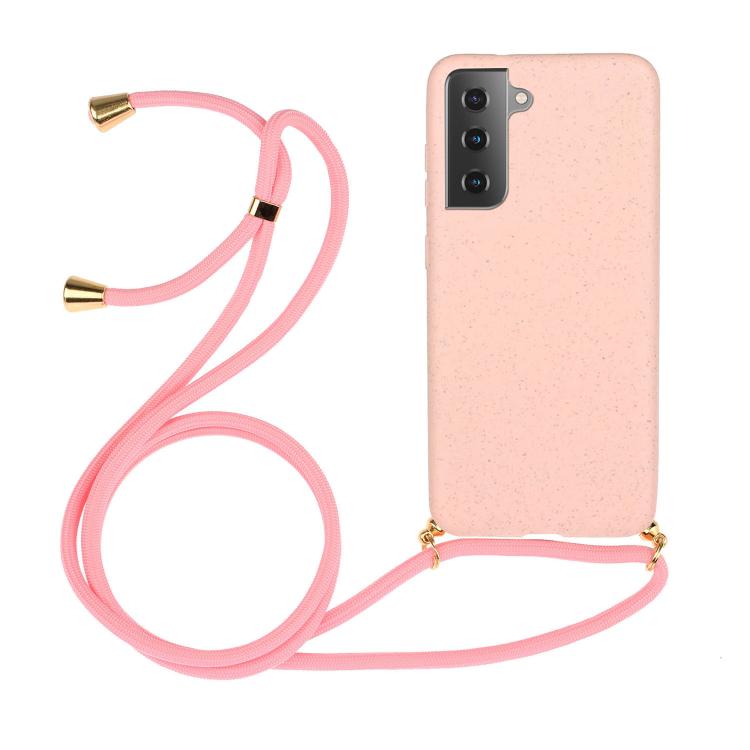 Wheat Straw Material Hybrid TPU Phone Case with Lanyard