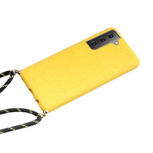 Wheat Straw Material Hybrid TPU Phone Case with Lanyard