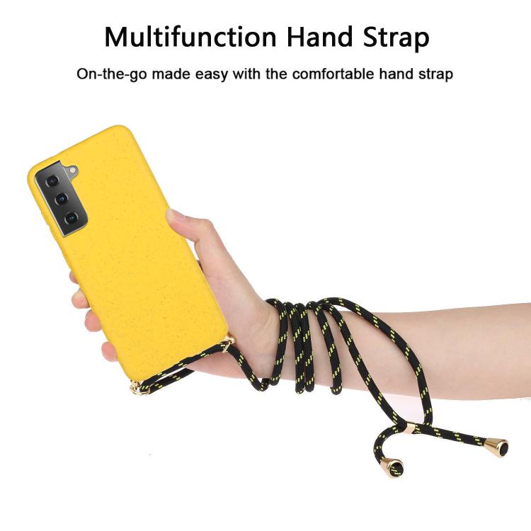 Wheat Straw Material Hybrid TPU Phone Case with Lanyard