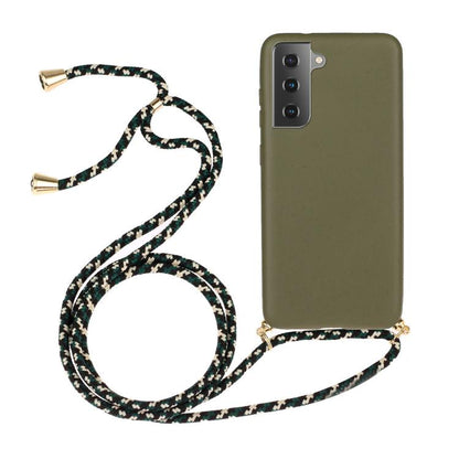Wheat Straw Material Hybrid TPU Phone Case with Lanyard