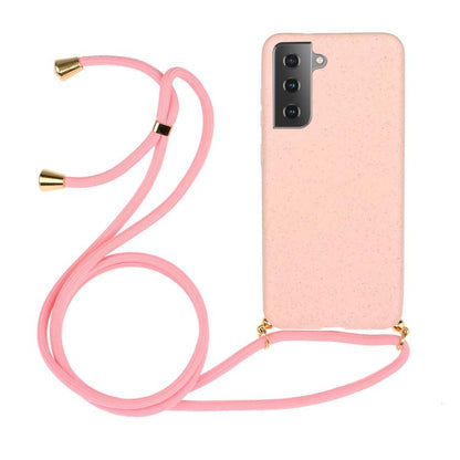 Wheat Straw Material Hybrid TPU Phone Case with Lanyard