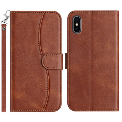Dual-Folded S-shape Leather Phone Case