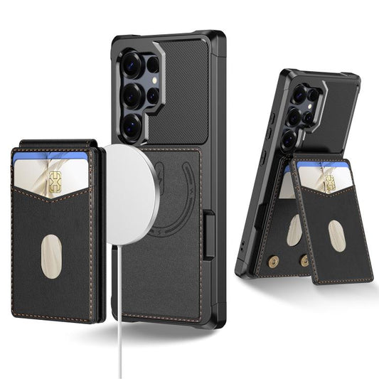 2-in-1 Magnetic Wallet MagSafe Leather Back Phone Case