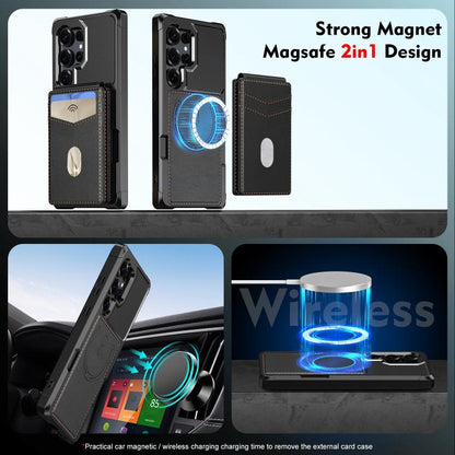 2-in-1 Magnetic Wallet MagSafe Leather Back Phone Case