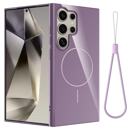 Glossy TPU Shockproof MagSafe Phone Case with Lanyard