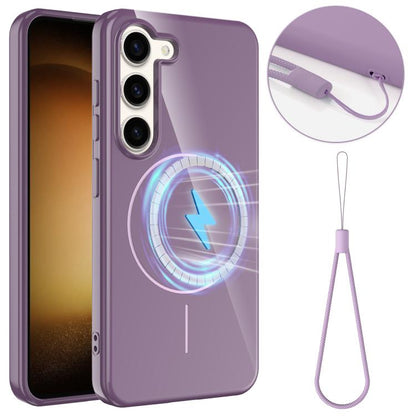 Glossy TPU Shockproof MagSafe Phone Case with Lanyard