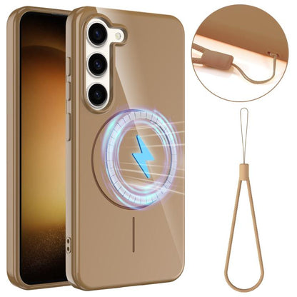 Glossy TPU Shockproof MagSafe Phone Case with Lanyard