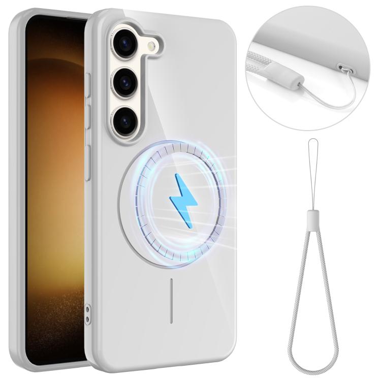 Glossy TPU Shockproof MagSafe Phone Case with Lanyard