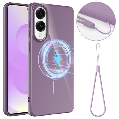 Glossy TPU Shockproof MagSafe Phone Case with Lanyard