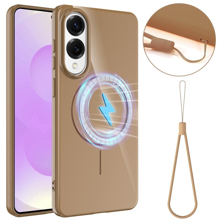 Glossy TPU Shockproof MagSafe Phone Case with Lanyard