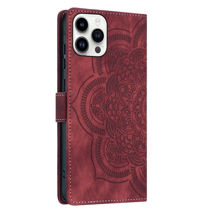 Mandala Embossed Retro Frosted Leather Phone Case