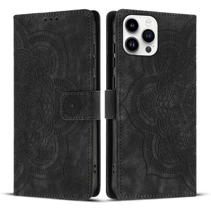 Mandala Embossed Retro Frosted Leather Phone Case