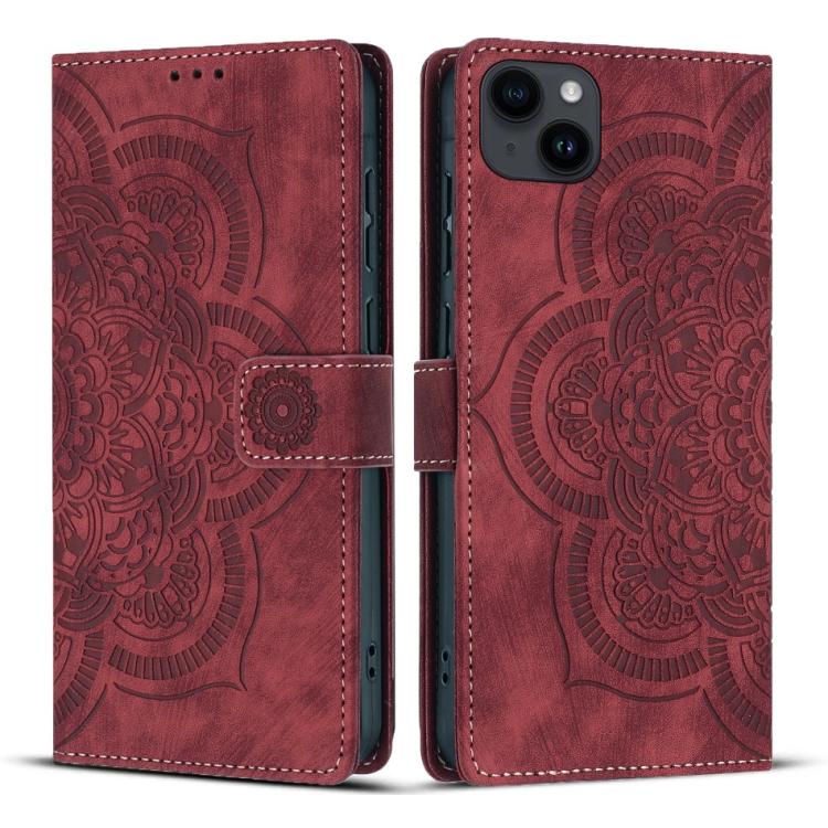 Mandala Embossed Retro Frosted Leather Phone Case