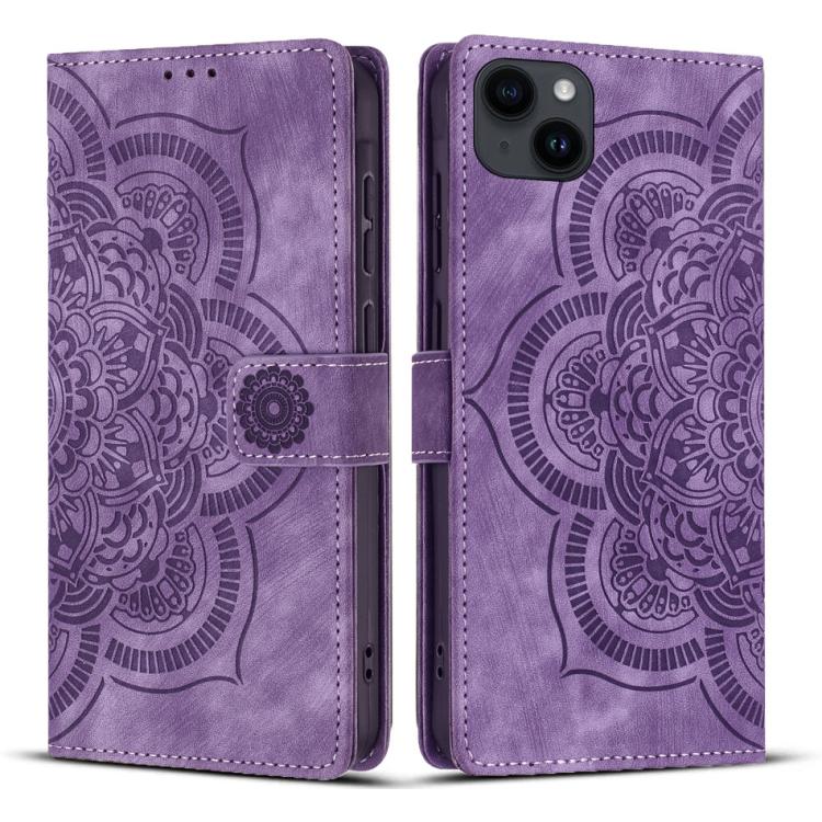 Mandala Embossed Retro Frosted Leather Phone Case