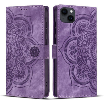 Mandala Embossed Retro Frosted Leather Phone Case