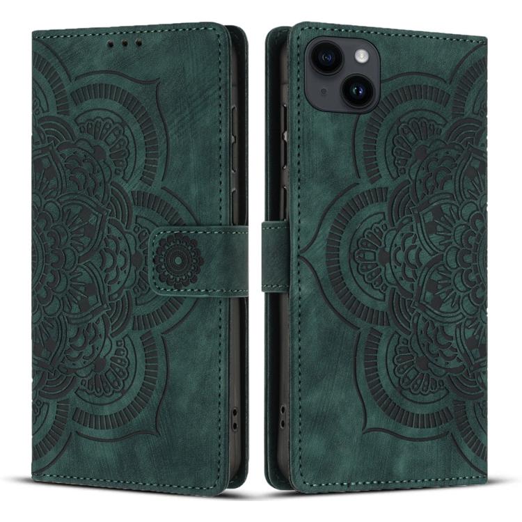 Mandala Embossed Retro Frosted Leather Phone Case