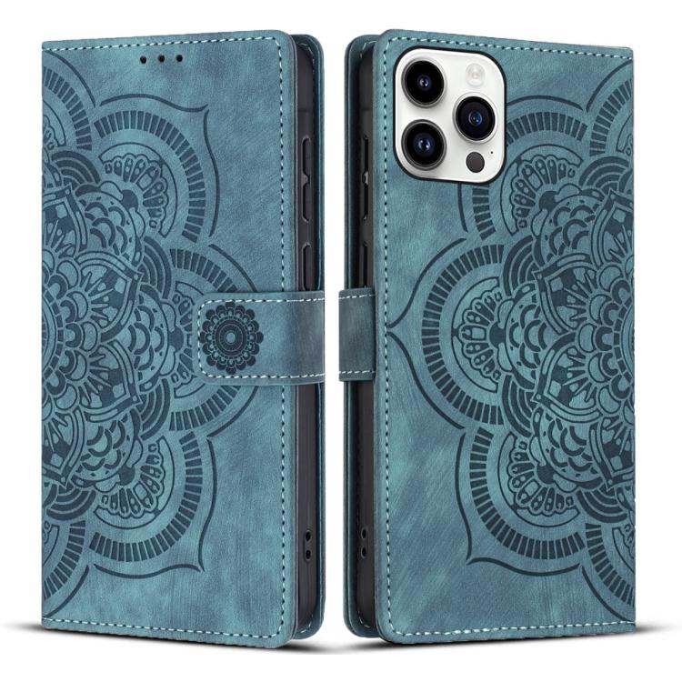 Mandala Embossed Retro Frosted Leather Phone Case